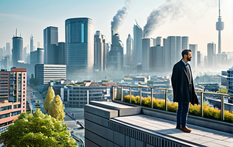 ** "Smart city air quality sensors, monitoring pollution levels in real-time, modern cityscape background, fully clothed people, safe for work, appropriate content, perfect anatomy, natural proportions, professional environmental photography, high quality, family-friendly, modest." **