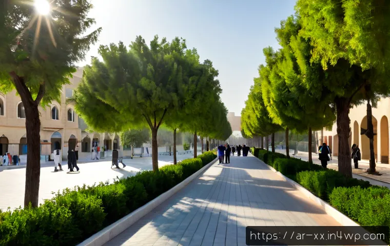 도시 온도 조절을 위한 녹지대 조성 - Photorealistic wide-angle view of a modern Middle Eastern city boulevard redesigned with dense nativ...